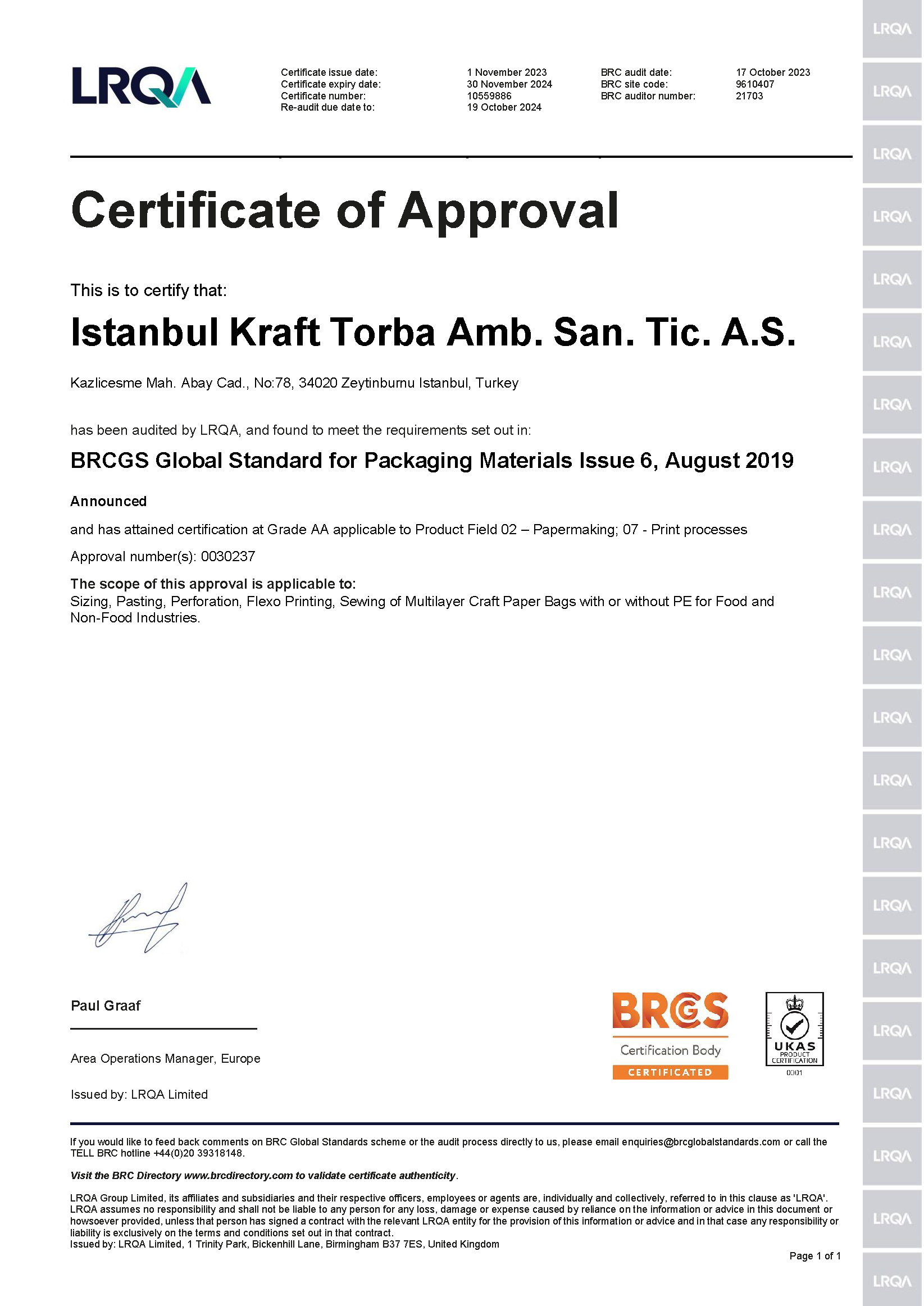 BRC IOP – UKAS 2023