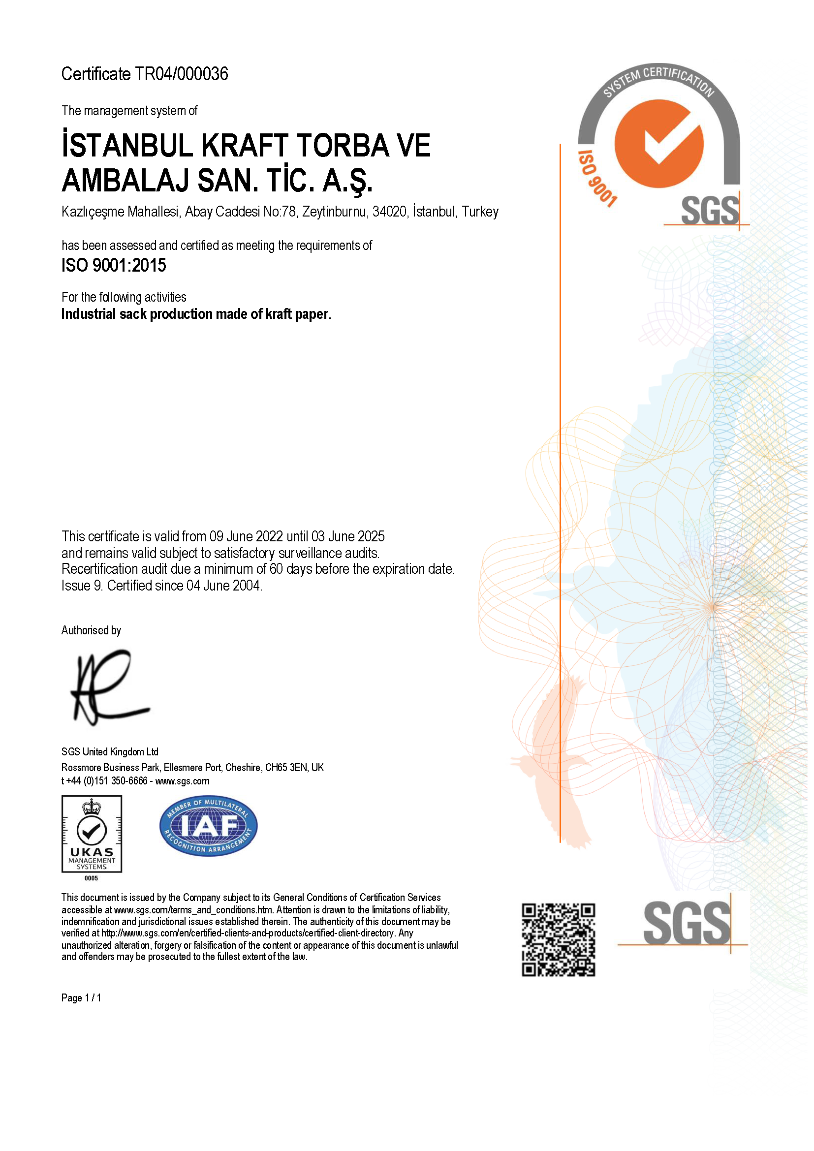 ISO 9001:2015 – UKAS